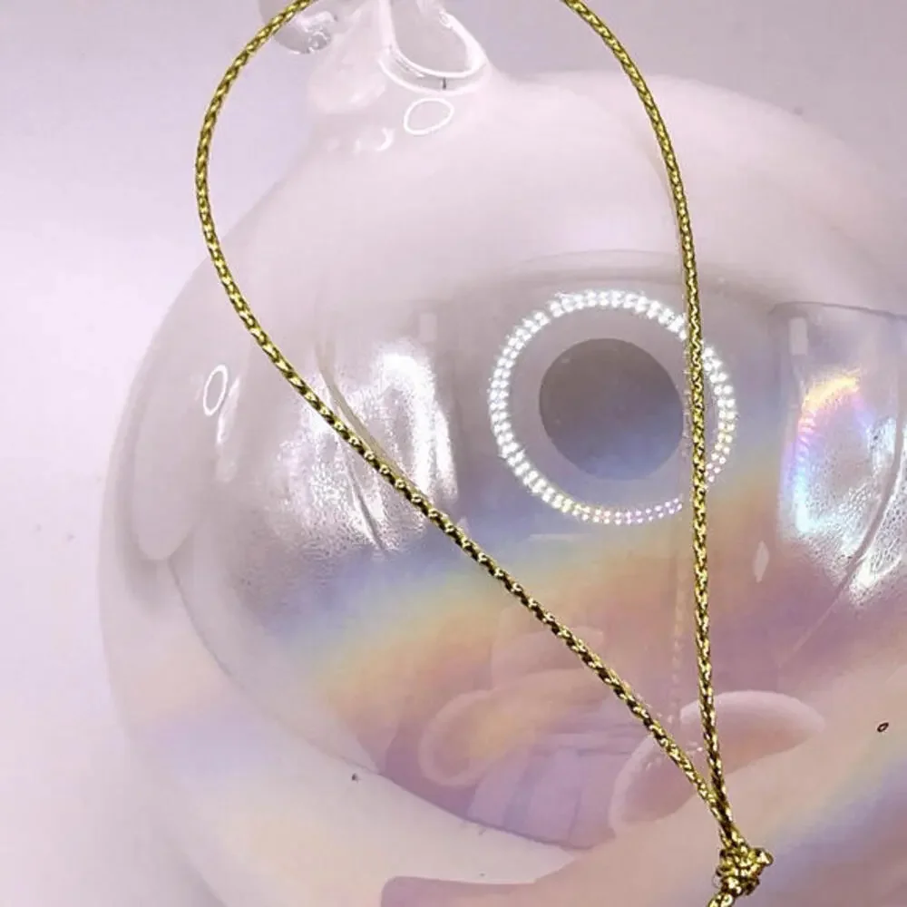 Iridescent White Hand Blown Art‎ Glass 3